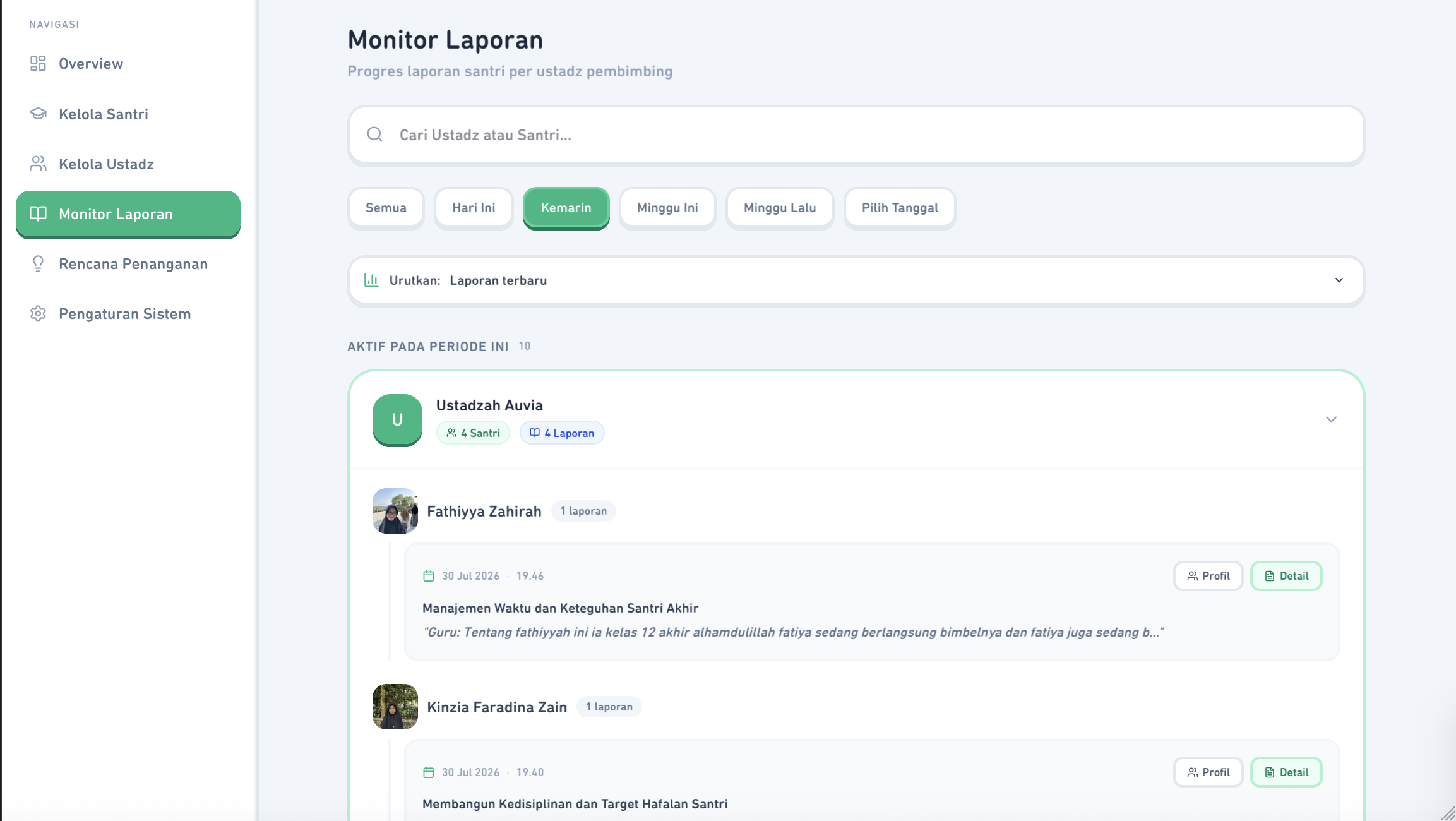 Monitor Laporan